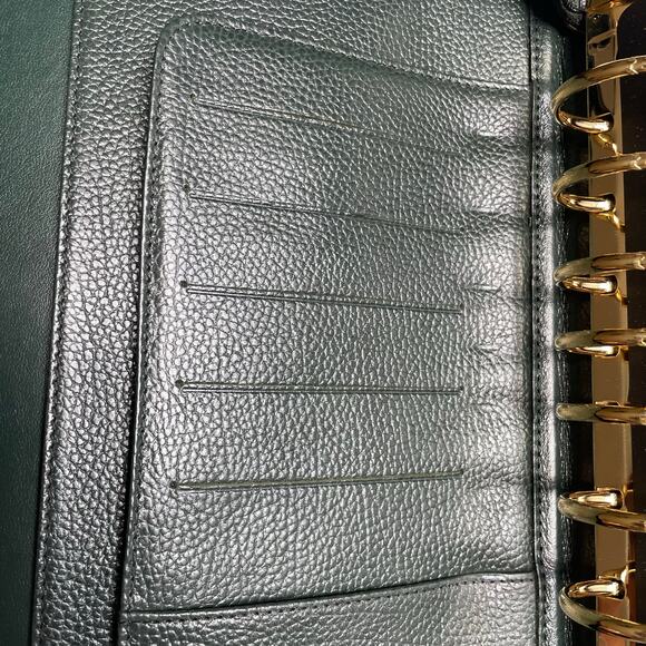 Franklin Quest Verona Leather 7-Ring Planner Binder Green Brown Made in USA - Picture 8 of 13